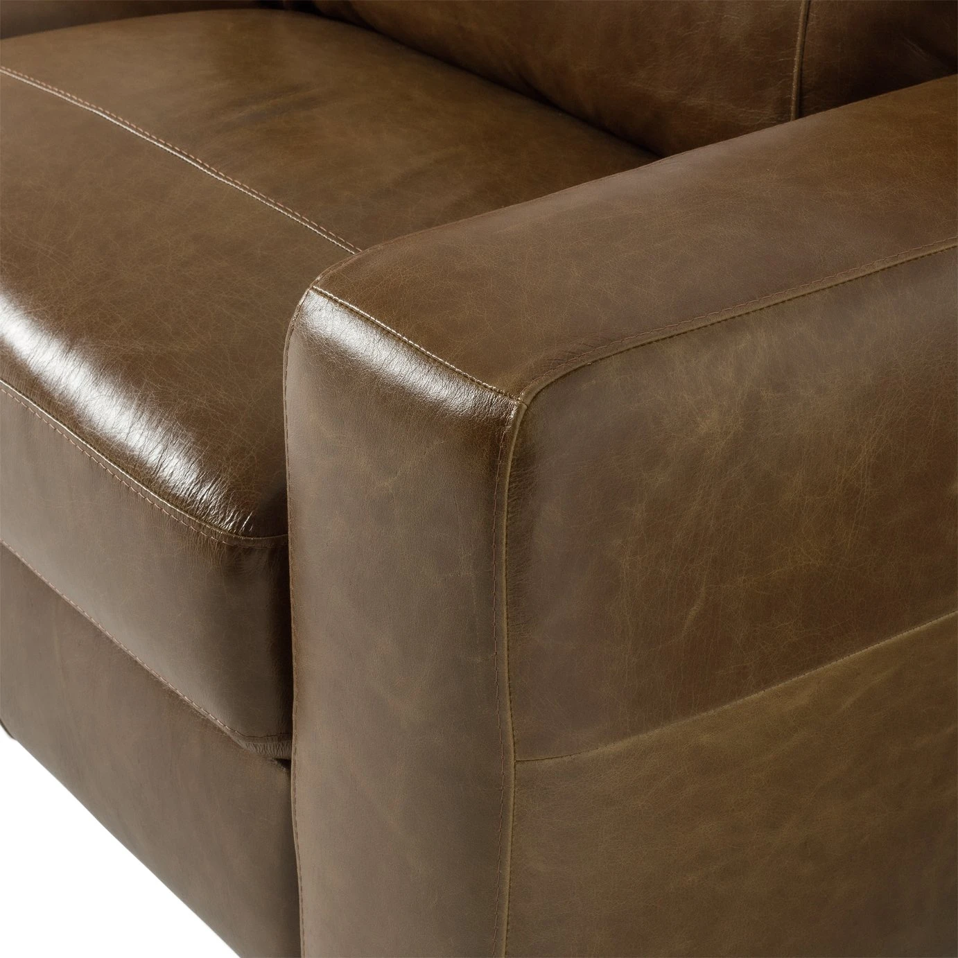 Habitat Eton Leather 3 Seater Sofa - Tan 9 Habitat Eton Leather 3 Seater Sofa - Tan - Image 9