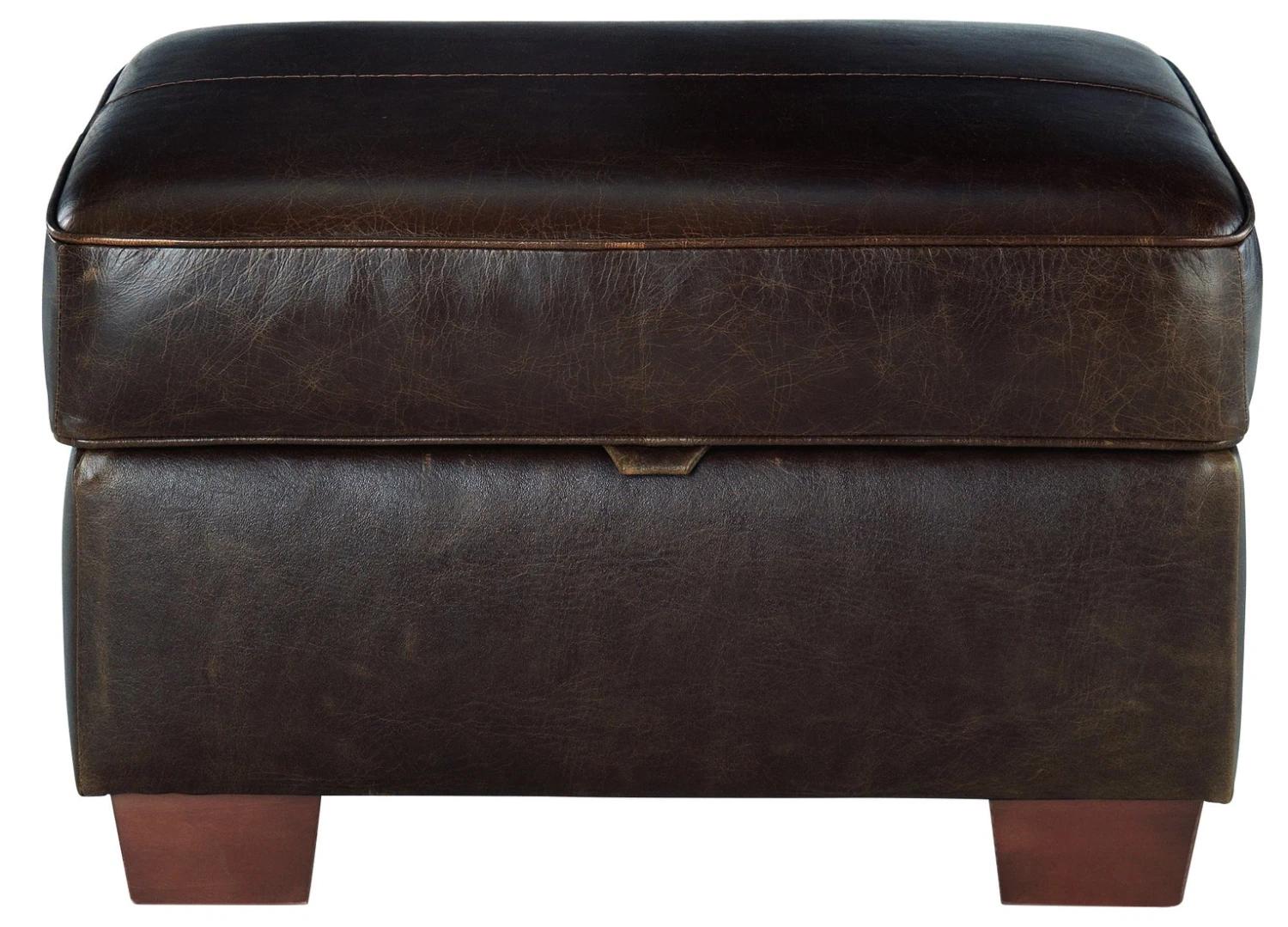 Habitat Salisbury Leather Storage Footstool - Chocolate 6 Habitat Salisbury Leather Storage Footstool - Chocolate - Image 6