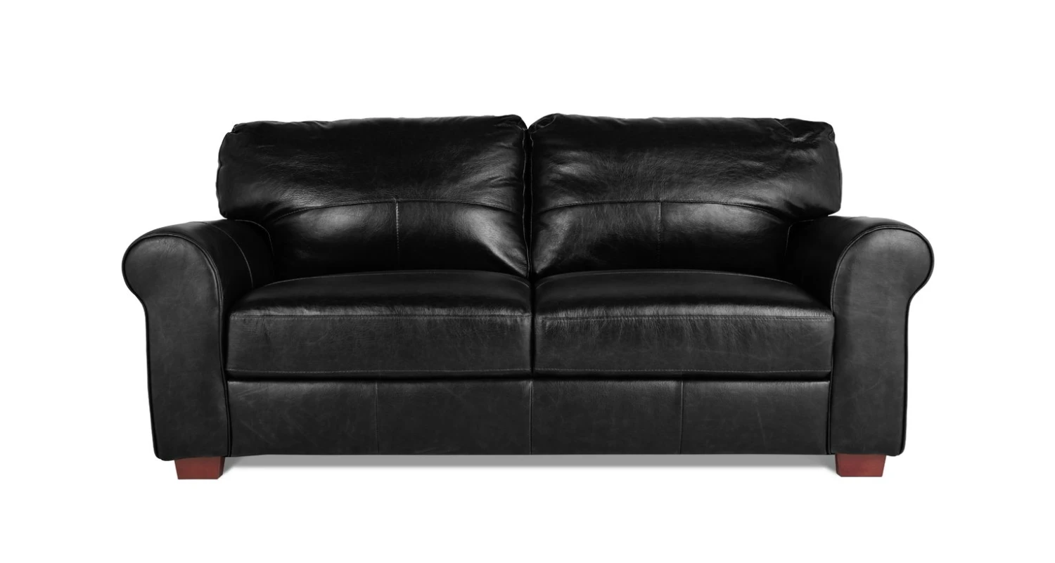 Habitat Salisbury Leather 3 Seater Sofa - Black 1 Habitat Salisbury Leather 3 Seater Sofa - Black