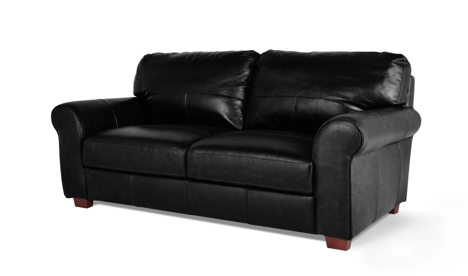 Habitat Salisbury Leather 3 Seater Sofa - Black 5 Habitat Salisbury Leather 3 Seater Sofa - Black - Image 5