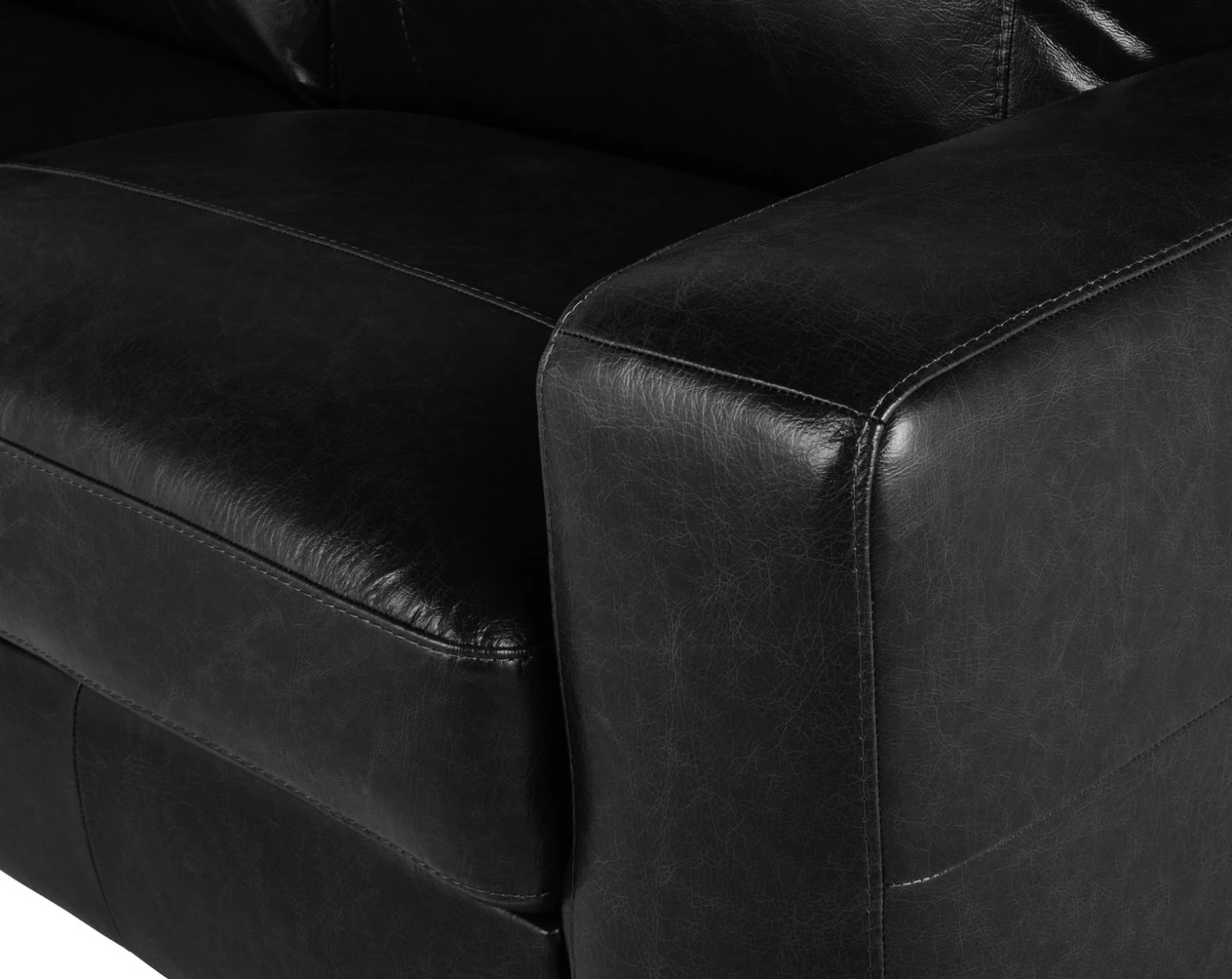 Habitat Salisbury Leather 3 Seater Sofa - Black 8 Habitat Salisbury Leather 3 Seater Sofa - Black - Image 8