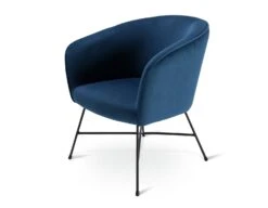Habitat Jax Velvet Accent Chair - Navy 9 Habitat Jax Velvet Accent Chair - Navy -Habitat 4016234 R Z002A