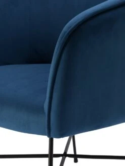 Habitat Jax Velvet Accent Chair - Navy 11 Habitat Jax Velvet Accent Chair - Navy -Habitat 4016234 R Z006A