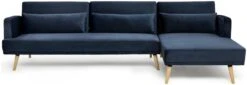 Habitat Andy Right Corner Velvet Clic Clac Sofa Bed - Navy