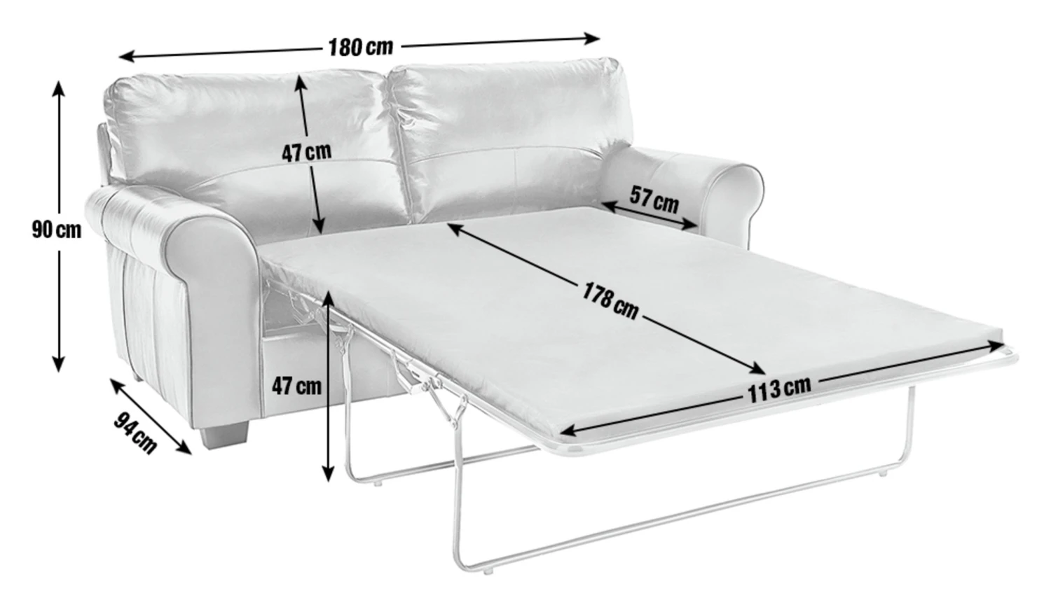 Habitat Salisbury 2 Seater Leather Sofa Bed - Tan 4 Habitat Salisbury 2 Seater Leather Sofa Bed - Tan - Image 4