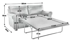 Habitat Salisbury 2 Seater Leather Sofa Bed - Black 7 Habitat Salisbury 2 Seater Leather Sofa Bed - Black -Habitat 4552121 R E001