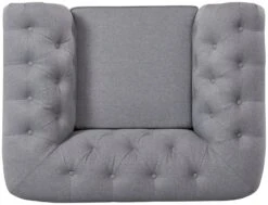 Habitat Chesterfield Fabric Armchair - Light Grey -Habitat 4630531 R Z005A