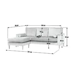 Habitat Hudson Fabric Corner Chaise Sofa - Linnet 11 Habitat Hudson Fabric Corner Chaise Sofa - Linnet -Habitat 4847575 R E001