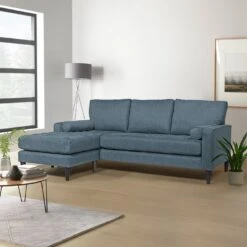 Habitat Hudson Fabric Corner Chaise Sofa - Linnet 10 Habitat Hudson Fabric Corner Chaise Sofa - Linnet -Habitat 4847575 R Z001C
