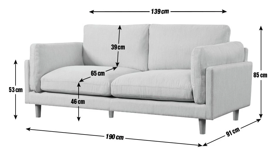 Habitat Habita Salome Fabric 3 Seater Sofa - Light Grey 4 Habitat Habita Salome Fabric 3 Seater Sofa - Light Grey - Image 4