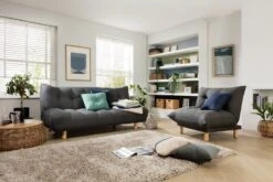 Habitat Kota 3 Seater Fabric Clic Clac Sofa Bed - Charcoal 17 Habitat Kota 3 Seater Fabric Clic Clac Sofa Bed - Charcoal -Habitat 5017737 R Z003C