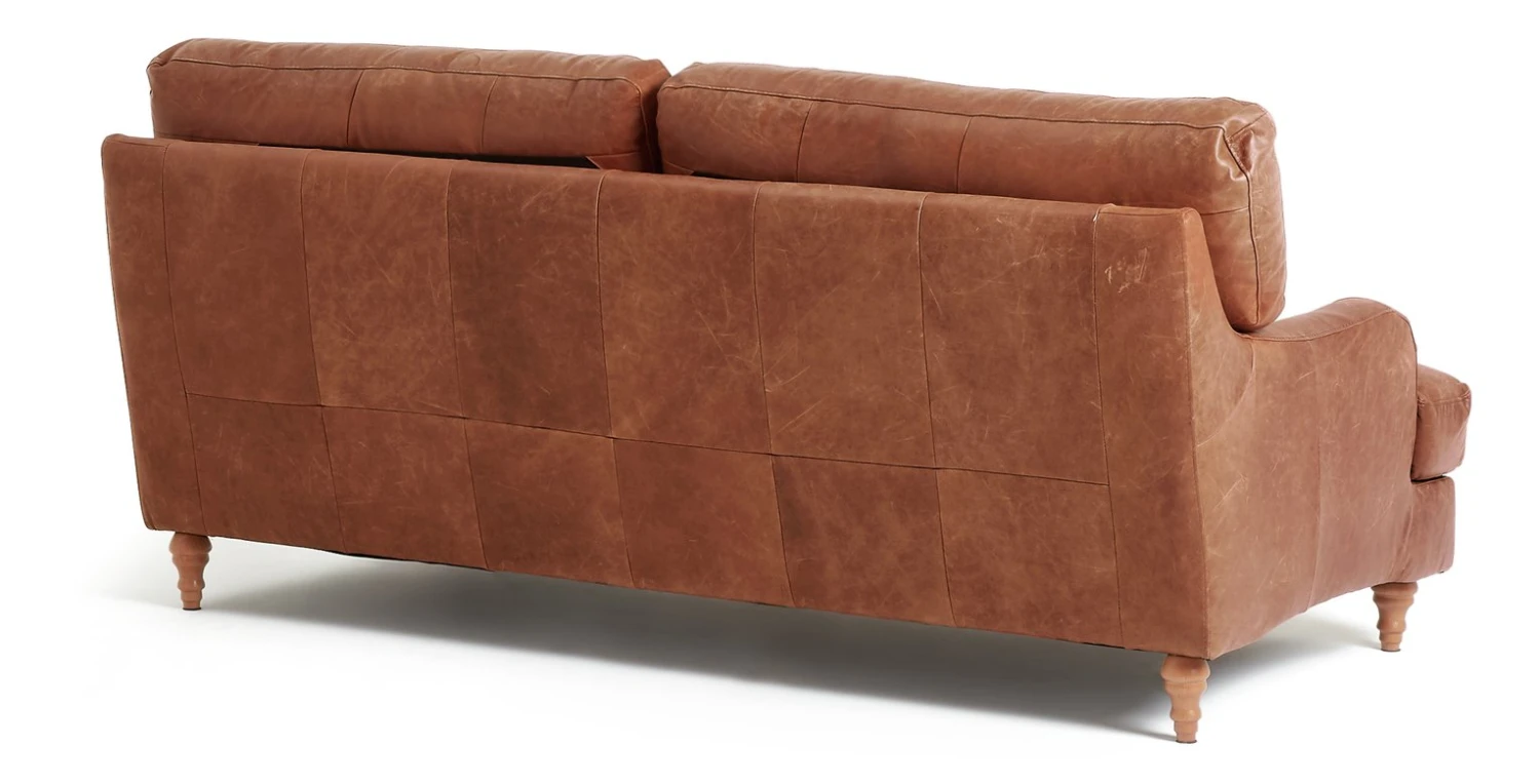 Habitat Livingston Leather 3 Seater Sofa - Tan 8 Habitat Livingston Leather 3 Seater Sofa - Tan - Image 8