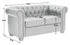 Habitat Chesterfield Leather 2 Seater Sofa - Chocolate -Habitat 6086578 R E001