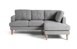 Habitat Joshua Fabric Corner Chaise Sofa - Light Grey -Habitat 6205737 R Z002A