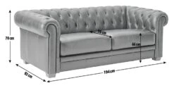 Habitat Chesterfield Leather 3 Seater Sofa - Black -Habitat 6227777 R E001