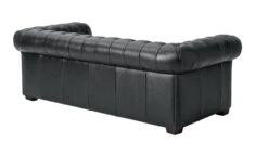 Habitat Chesterfield Leather 3 Seater Sofa - Black -Habitat 6227777 R Z003A