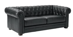 Habitat Chesterfield Leather 3 Seater Sofa - Black -Habitat 6227777 R Z004A