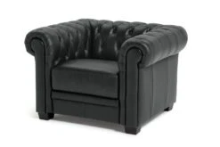 Habitat Chesterfield Leather Armchair - Black 12 Habitat Chesterfield Leather Armchair - Black -Habitat 6250988 R Z002A