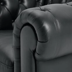 Habitat Chesterfield Leather Armchair - Black 16 Habitat Chesterfield Leather Armchair - Black -Habitat 6250988 R Z006A