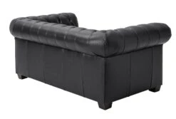 Habitat Chesterfield Leather 2 Seater Sofa - Black -Habitat 6318349 R Z003A
