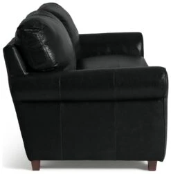 Habitat Salisbury Leather 4 Seater Sofa - Black -Habitat 6872744 R Z004A