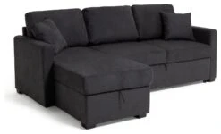 Habitat Reagan Left Corner Chaise Sofa Bed - Charcoal -Habitat 6980038 R Z010A