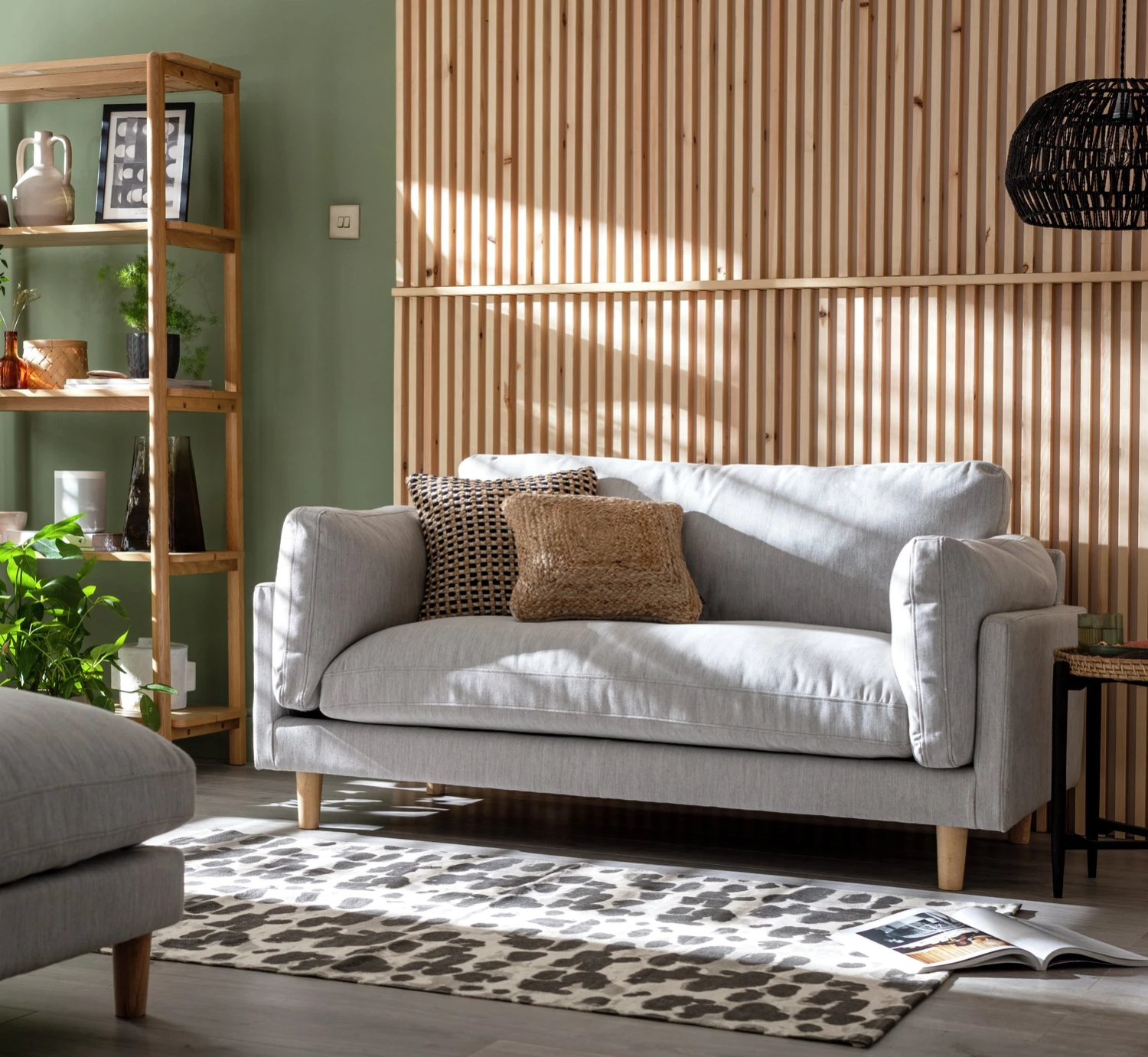 Habitat Habita Salome Fabric 2 Seater Sofa - Light Grey 2 Habitat Habita Salome Fabric 2 Seater Sofa - Light Grey - Image 2