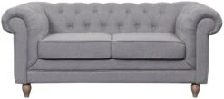 Habitat Chesterfield Fabric 2 Seater Sofa - Light Grey