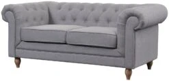 Habitat Chesterfield Fabric 2 Seater Sofa - Light Grey 13 Habitat Chesterfield Fabric 2 Seater Sofa - Light Grey -Habitat 7049033 R Z002A
