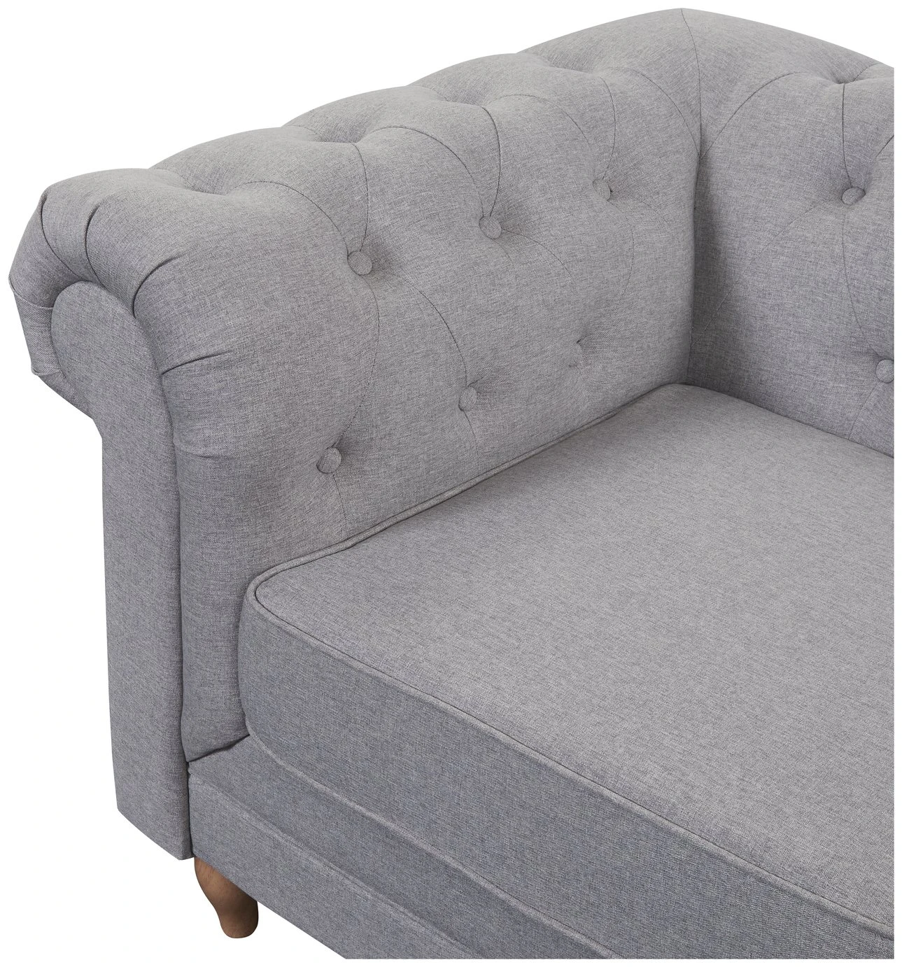 Habitat Chesterfield Fabric 2 Seater Sofa - Light Grey 6 Habitat Chesterfield Fabric 2 Seater Sofa - Light Grey - Image 6
