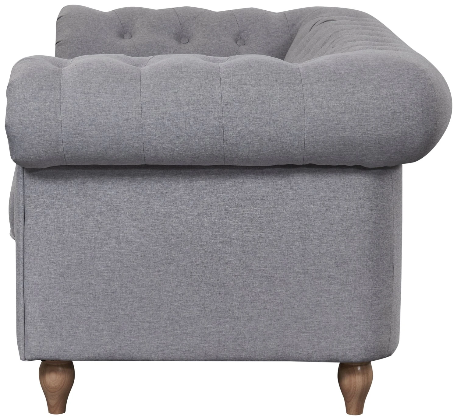 Habitat Chesterfield Fabric 2 Seater Sofa - Light Grey 7 Habitat Chesterfield Fabric 2 Seater Sofa - Light Grey - Image 7