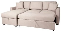 Habitat Reagan Left Corner Chaise Sofa Bed - Natural -Habitat 7118847 R Z003A