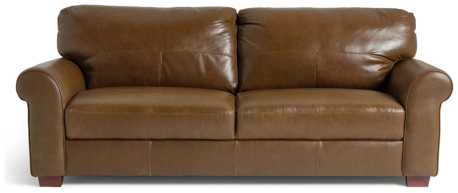 Habitat Salisbury Leather 4 Seater Sofa - Tan 1 Habitat Salisbury Leather 4 Seater Sofa - Tan