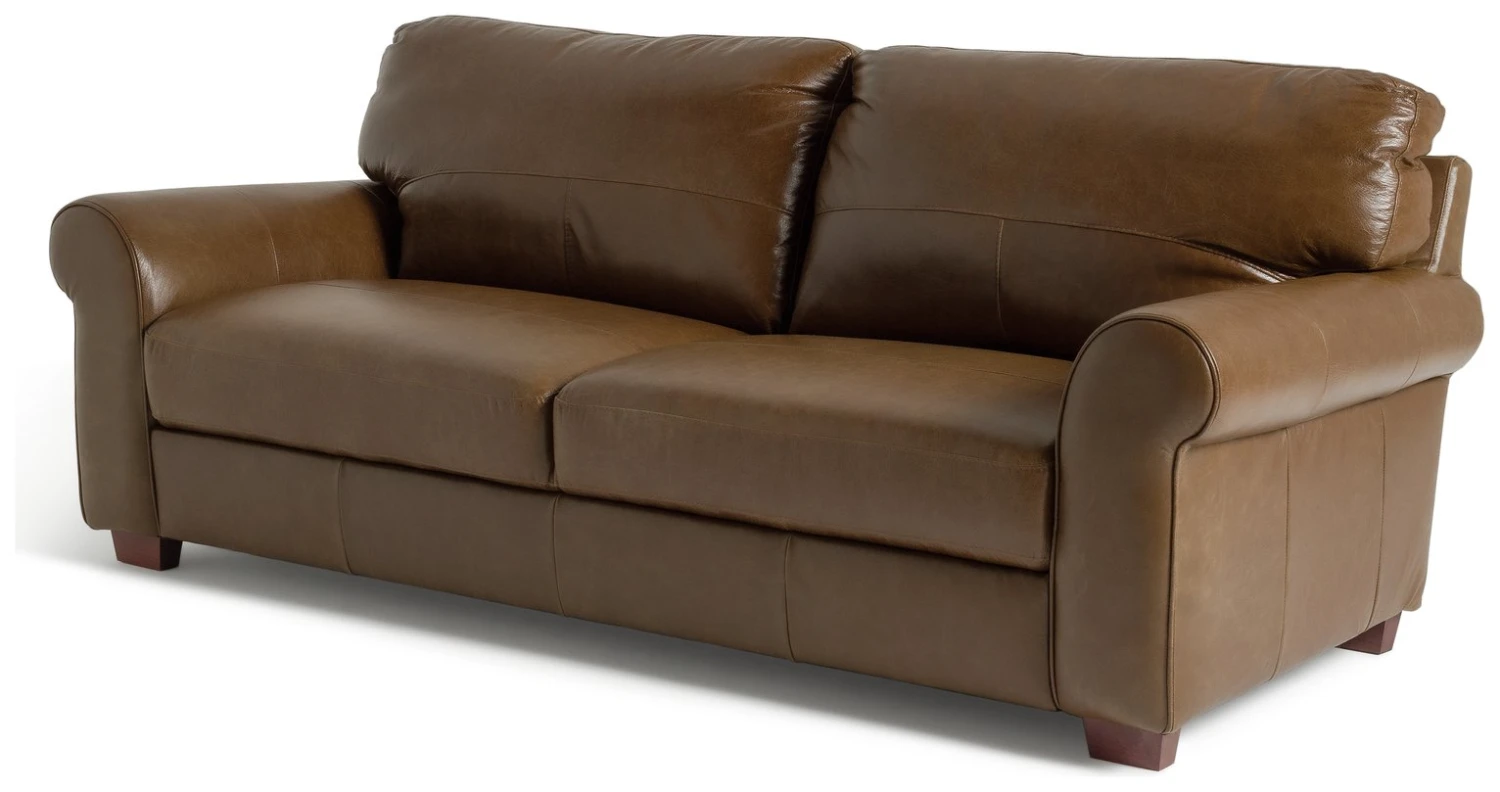 Habitat Salisbury Leather 4 Seater Sofa - Tan 6 Habitat Salisbury Leather 4 Seater Sofa - Tan - Image 6