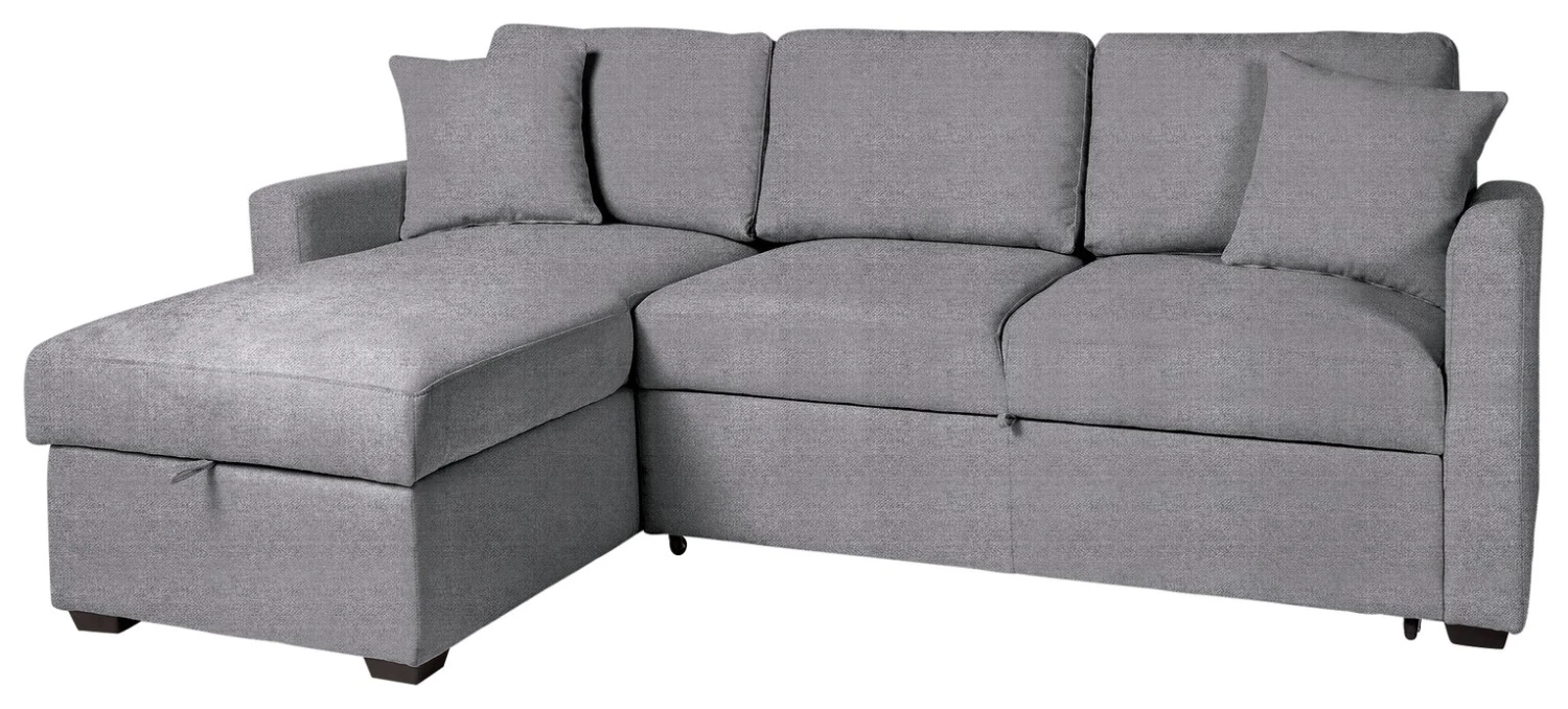 Habitat Reagan Left Corner Storage Sofa Bed - Grey 1 Habitat Reagan Left Corner Storage Sofa Bed - Grey