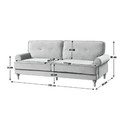 Habitat Vienna Velvet 3 Seater Sofa - Rose -Habitat 7896664 R E001