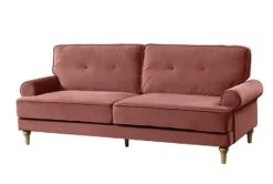 Habitat Vienna Velvet 3 Seater Sofa - Rose -Habitat 7896664 R Z002A