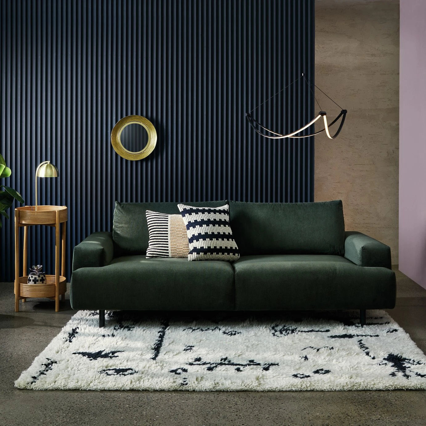 Habitat Julien Fabric 3 Seater Sofa - Dark Green 2 Habitat Julien Fabric 3 Seater Sofa - Dark Green - Image 2
