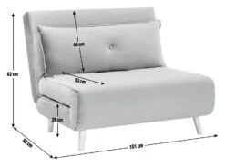 Habitat Roma Small Double Velvet Chair Bed - Charcoal 11 Habitat Roma Small Double Velvet Chair Bed - Charcoal -Habitat 7995541 R E001