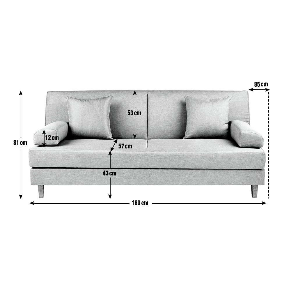 Habitat Chase Fabric Clic Clac Sofa Bed - Charcoal 2 Habitat Chase Fabric Clic Clac Sofa Bed - Charcoal - Image 2