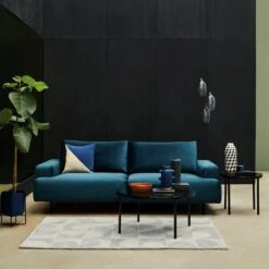 Habitat Julien Velvet Armchair - Navy -Habitat 8117335 R Z002C