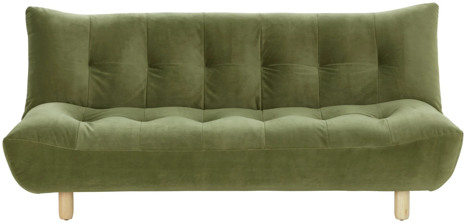 Habitat Kota 3 Seater Velvet Clic Clac Sofa Bed - Green 1 Habitat Kota 3 Seater Velvet Clic Clac Sofa Bed - Green