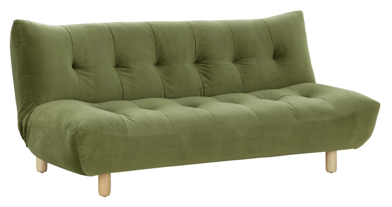 Habitat Kota 3 Seater Velvet Clic Clac Sofa Bed - Green 3 Habitat Kota 3 Seater Velvet Clic Clac Sofa Bed - Green - Image 3