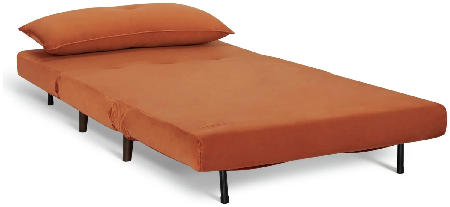 Habitat Roma Small Double Velvet Chairbed - Orange 3 Habitat Roma Small Double Velvet Chairbed - Orange - Image 3