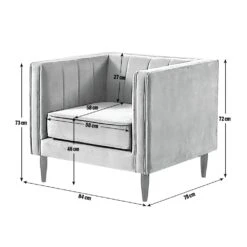 Habitat Vanessa Velvet Armchair - Grey 13 Habitat Vanessa Velvet Armchair - Grey -Habitat 8595809 R Z020A