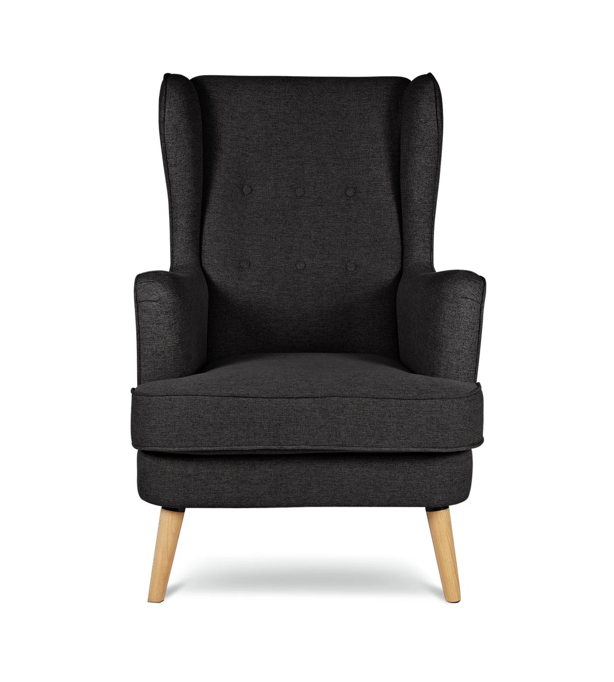 Habitat Callie Fabric Wingback Chair - Charcoal 1 Habitat Callie Fabric Wingback Chair - Charcoal