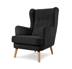 Habitat Callie Fabric Wingback Chair - Charcoal 14 Habitat Callie Fabric Wingback Chair - Charcoal -Habitat 8729651 R Z002A