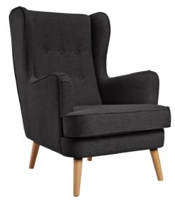 Habitat Callie Fabric Wingback Chair - Charcoal 16 Habitat Callie Fabric Wingback Chair - Charcoal -Habitat 8729651 R Z004A