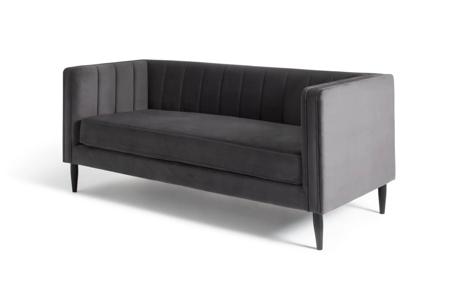 Habitat Vanessa Velvet 3 Seater Sofa - Grey 4 Habitat Vanessa Velvet 3 Seater Sofa - Grey - Image 4