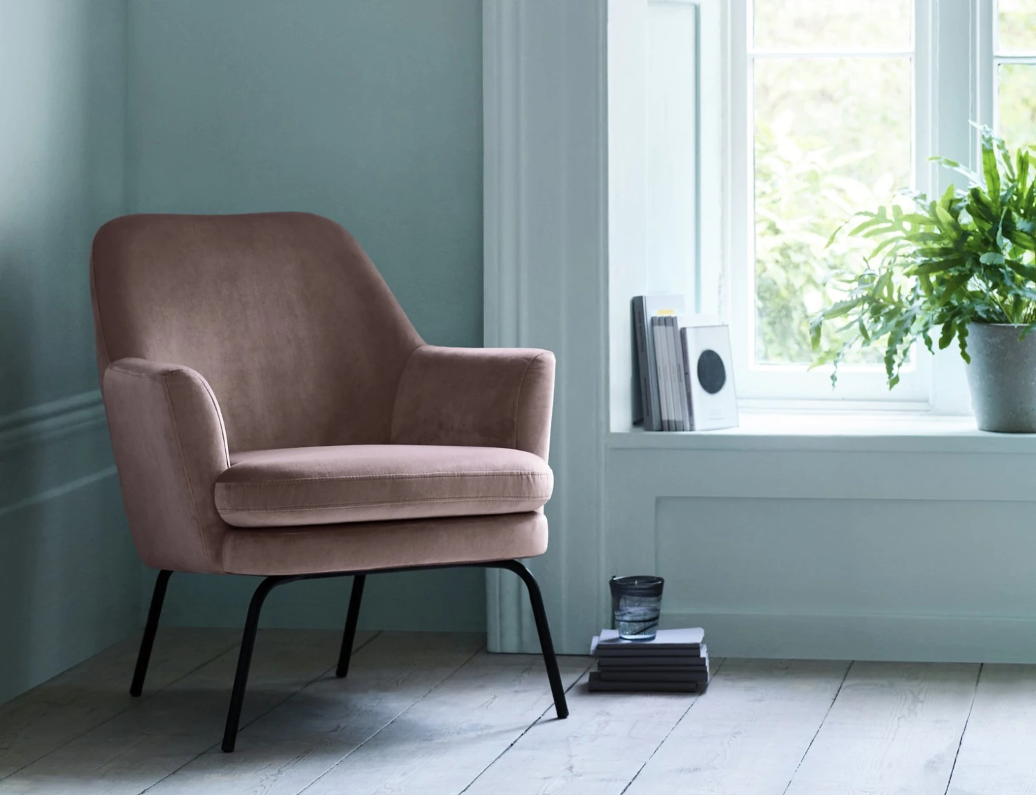 Habitat Celine Velvet Accent Chair - Pink 2 Habitat Celine Velvet Accent Chair - Pink - Image 2